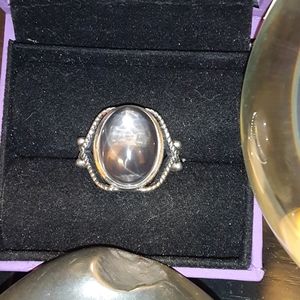 Real natural star rose quartz 925 ring